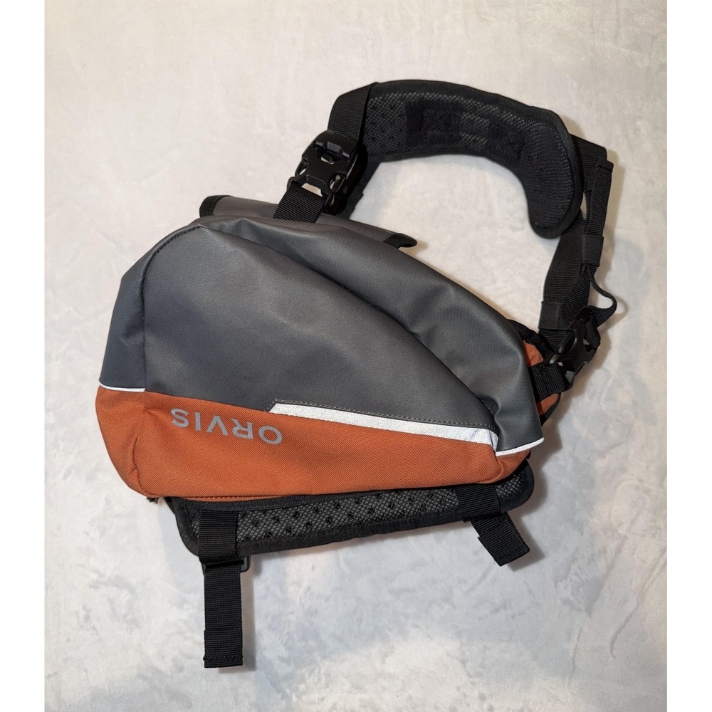 Orvis Dog Walking Harness Backpack Orange Gray Reflective Trail With Handle